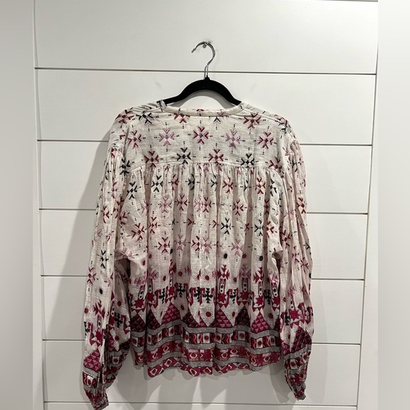 NWOT Isabel Marant Etoile pink white print blouse - Picture 8 of 9